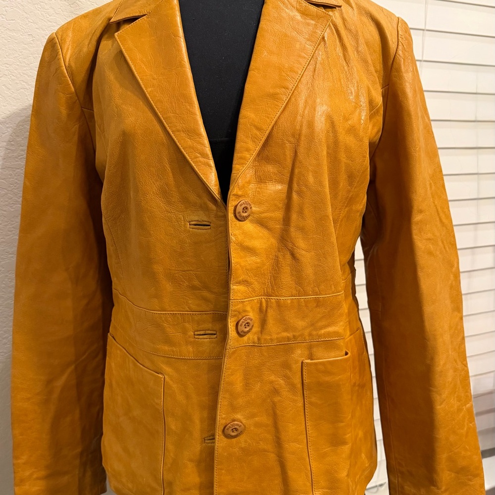 Maxima Wilson’s Leather Rich Tan/Yellow Leather Jacket